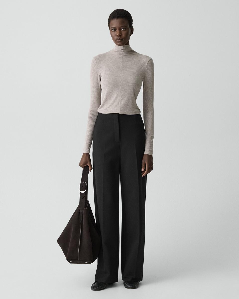 Mock Neck Top in Lounge Rib