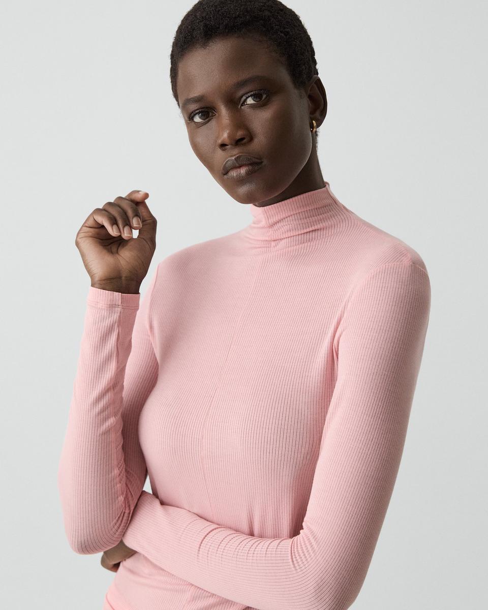 Mock Neck Top in Lounge Rib