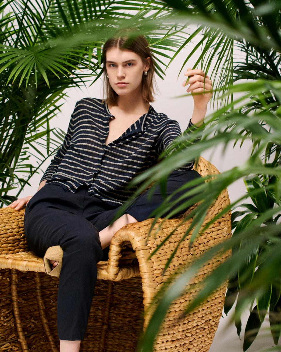 Cropped Cardigan in Linen-Blend