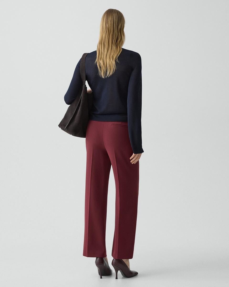 Wide-Leg Pull-On Pant in Admiral Crepe