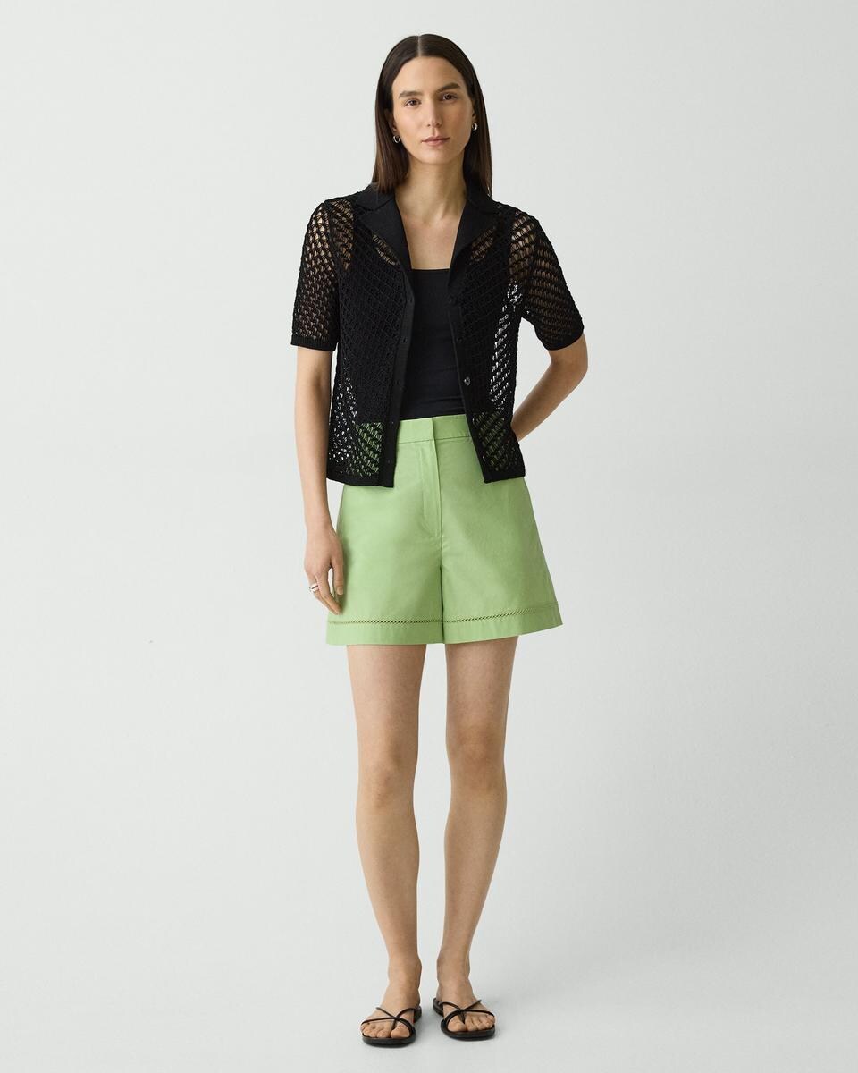 Eyelet Short in City Poplin