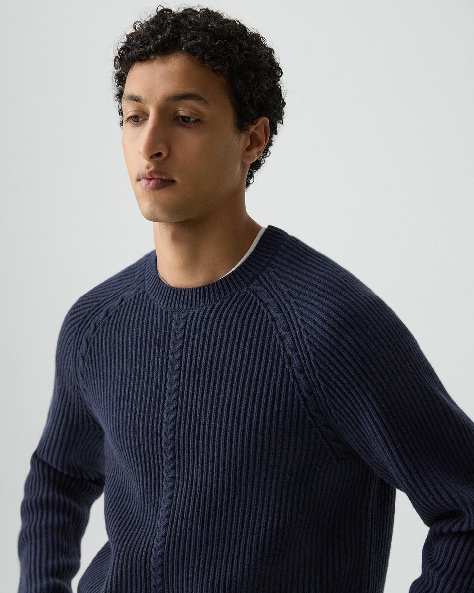 Crewneck Sweater in Wool-Cashmere
