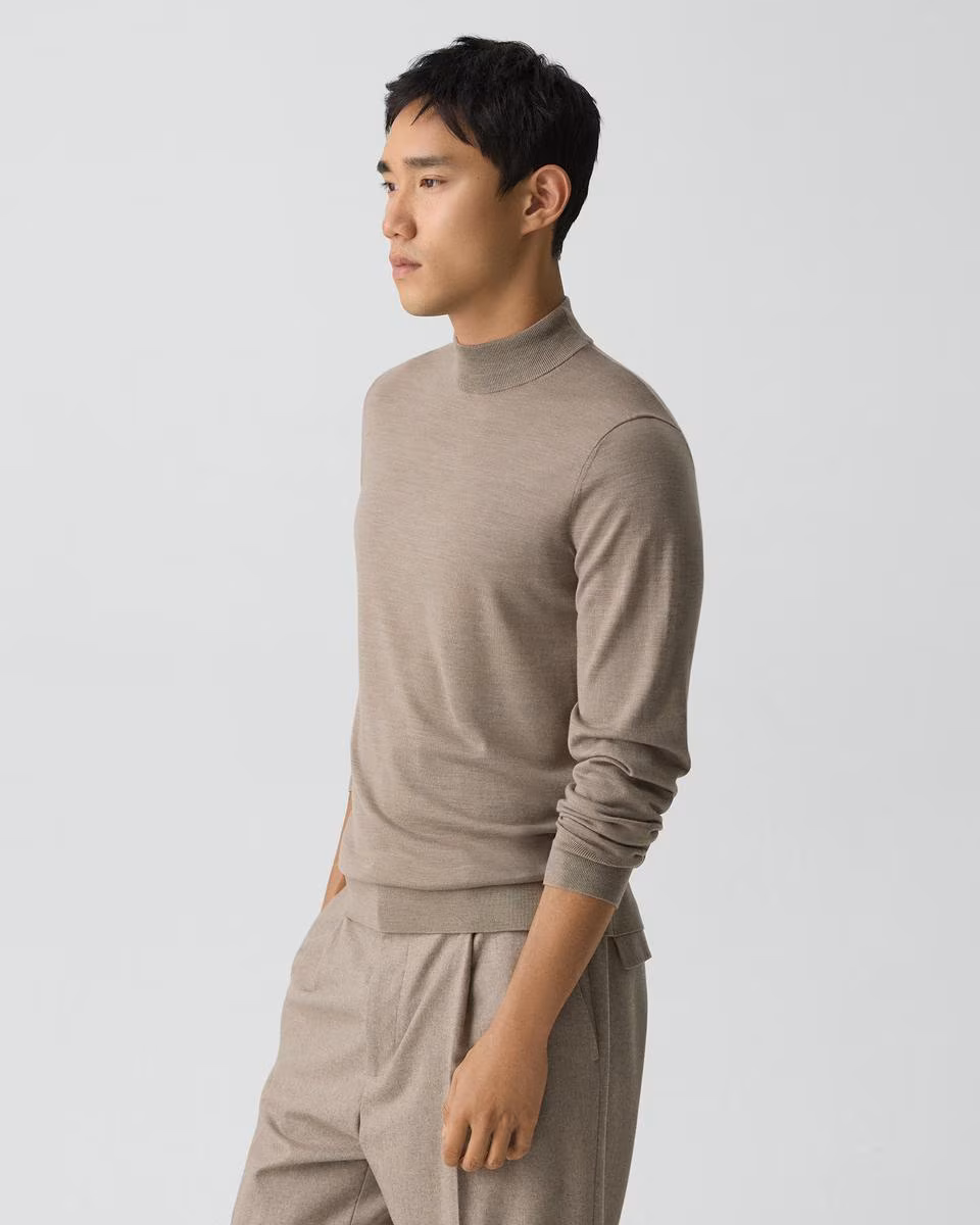 Mock Neck Sweater in Regal Wool