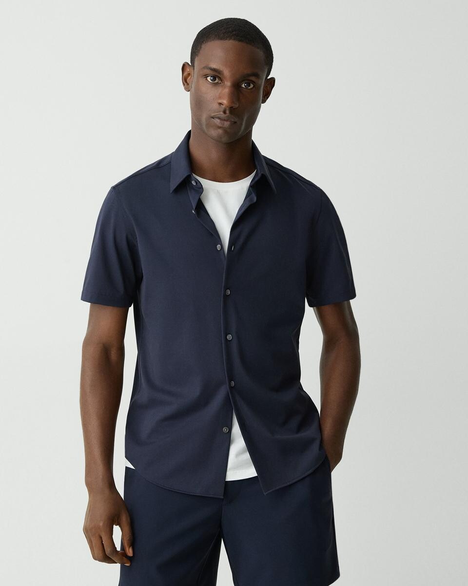 Irving Short-Sleeve Shirt in Structure Knit