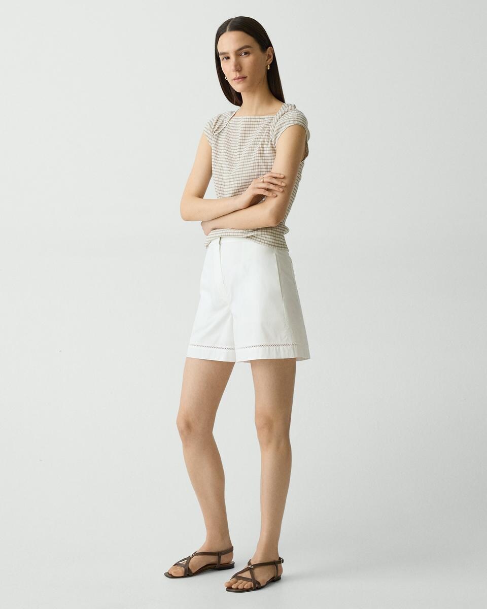 Eyelet Short in City Poplin