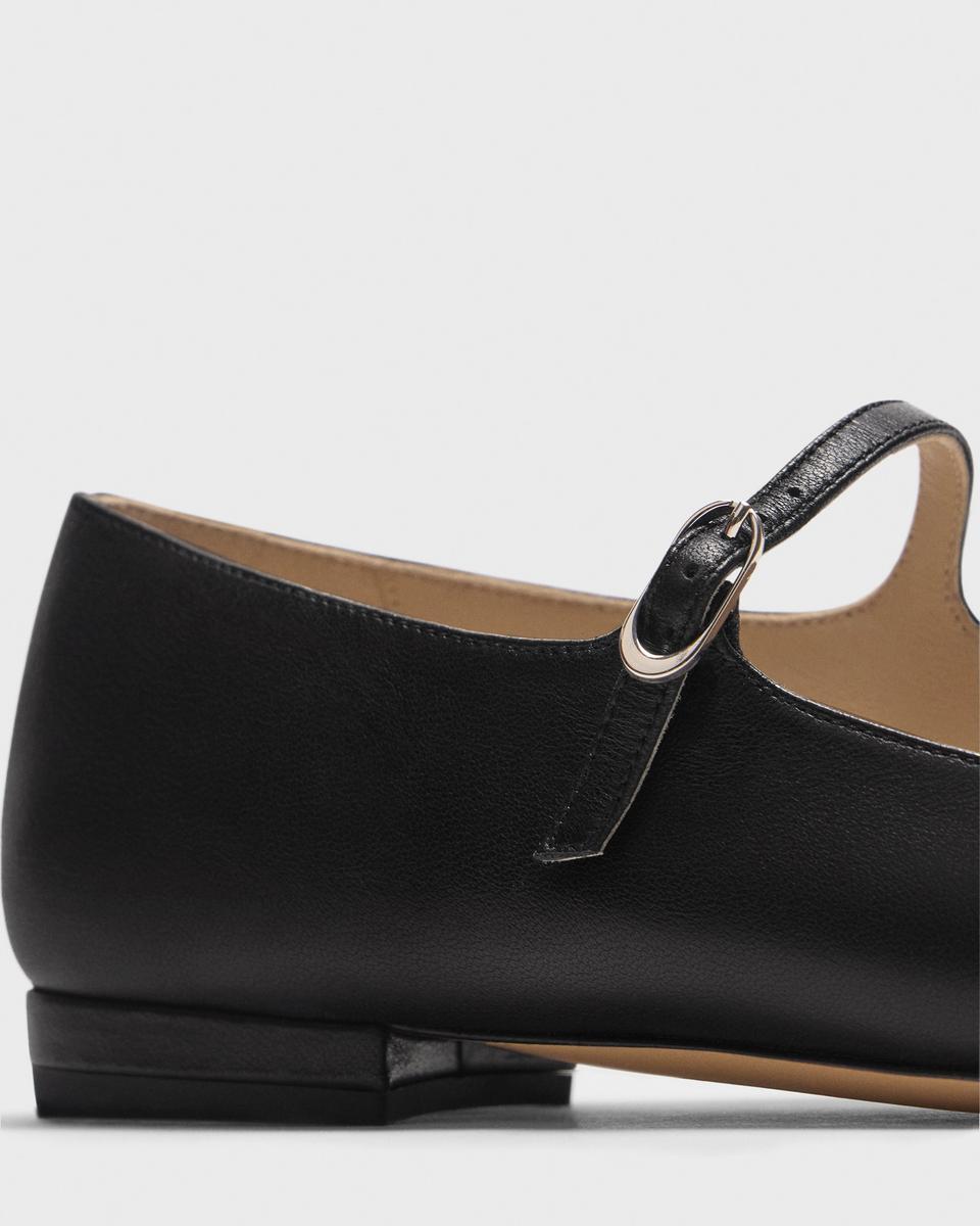 Mary Jane Ballerina Flat in Leather