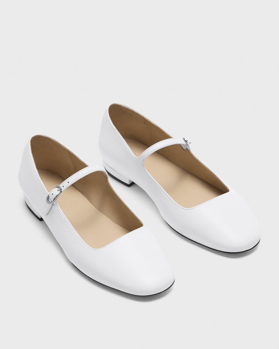 Mary Jane Ballerina Flat in Leather