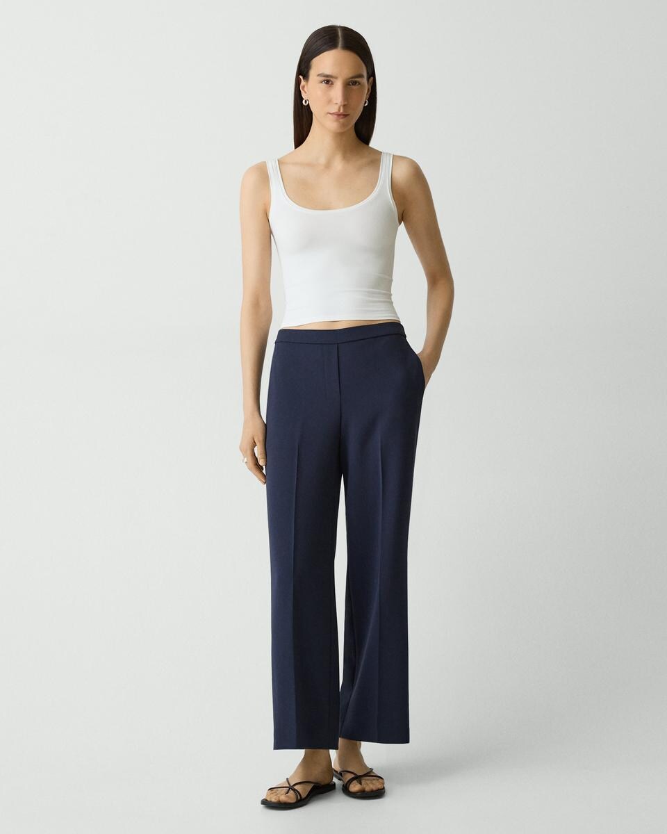 Cropped Tank Top in Stretch Nylon