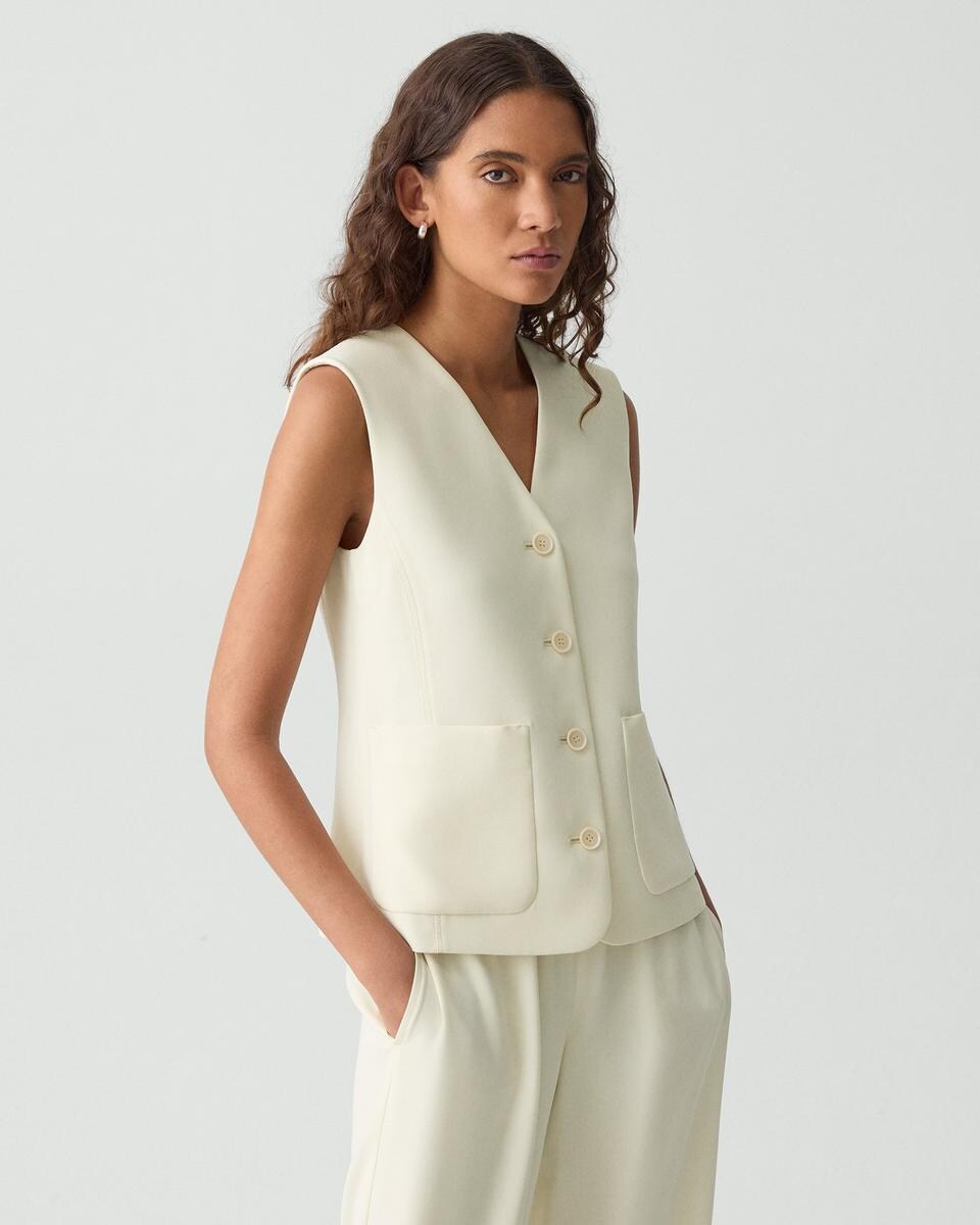 Zig Zag Vest in Satin Crepe