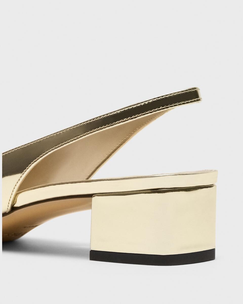 Slingback Pump in Metallic Leather