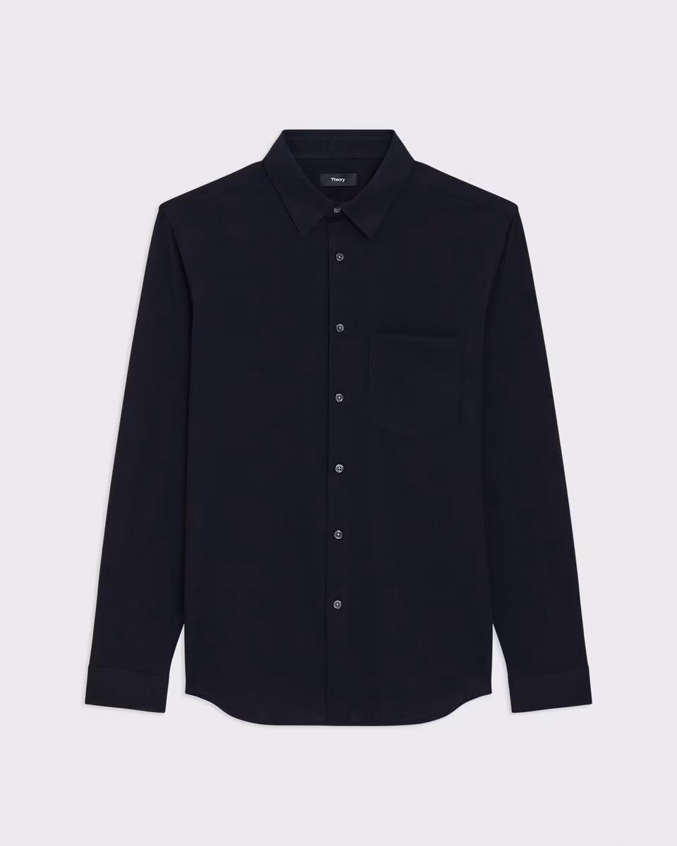 Irving Pocket Shirt in Brushed Structure Knit