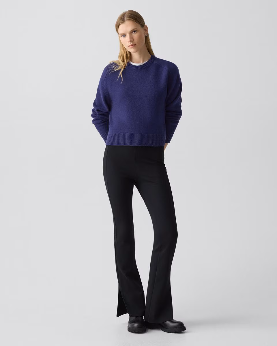 Cropped Crewneck Sweater in Cashmere