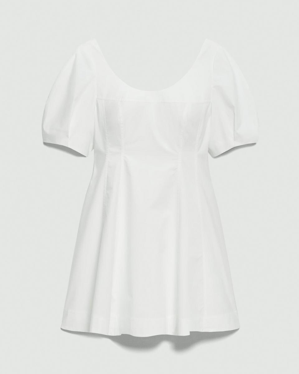 Puff Sleeve Mini Dress in City Poplin