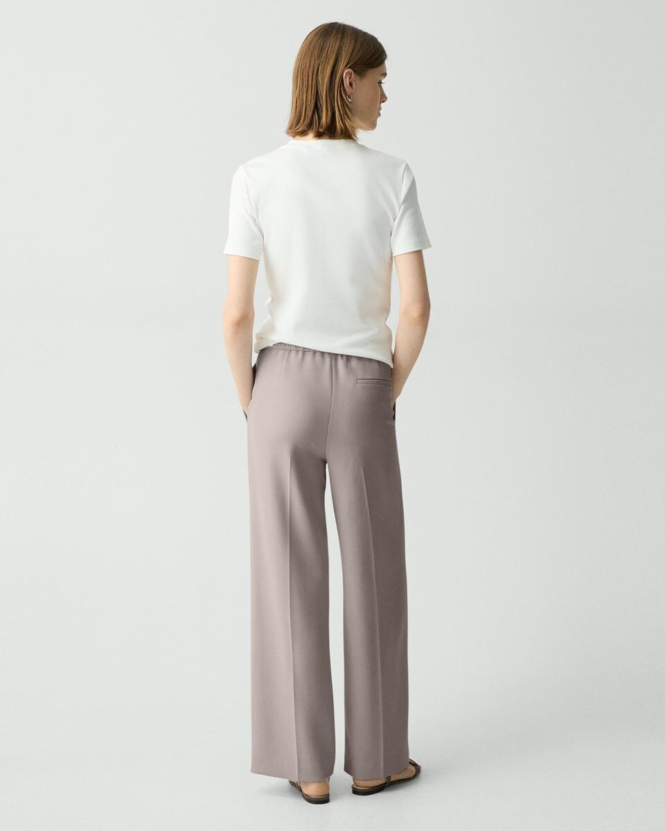 Wide-Leg Pull-On Pant in Admiral Crepe