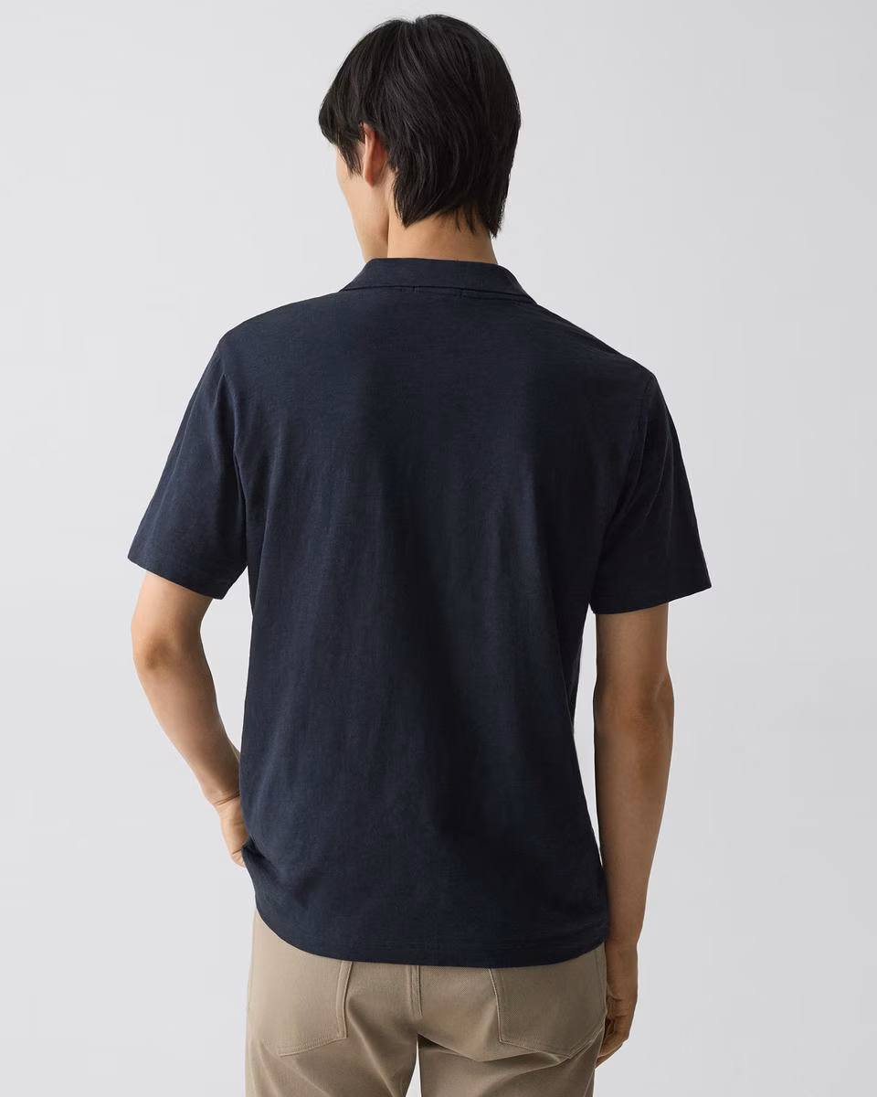 Bron Polo Shirt in Cosmos Slub Cotton