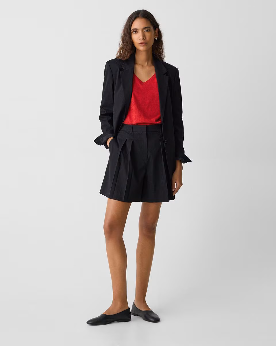 Pleated Short in Good Linen