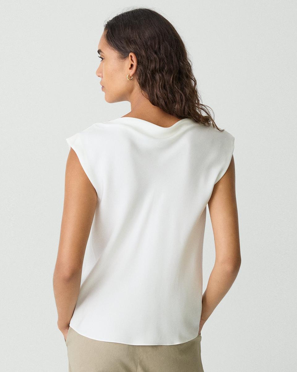 Cowl Neck Top in Silk Georgette