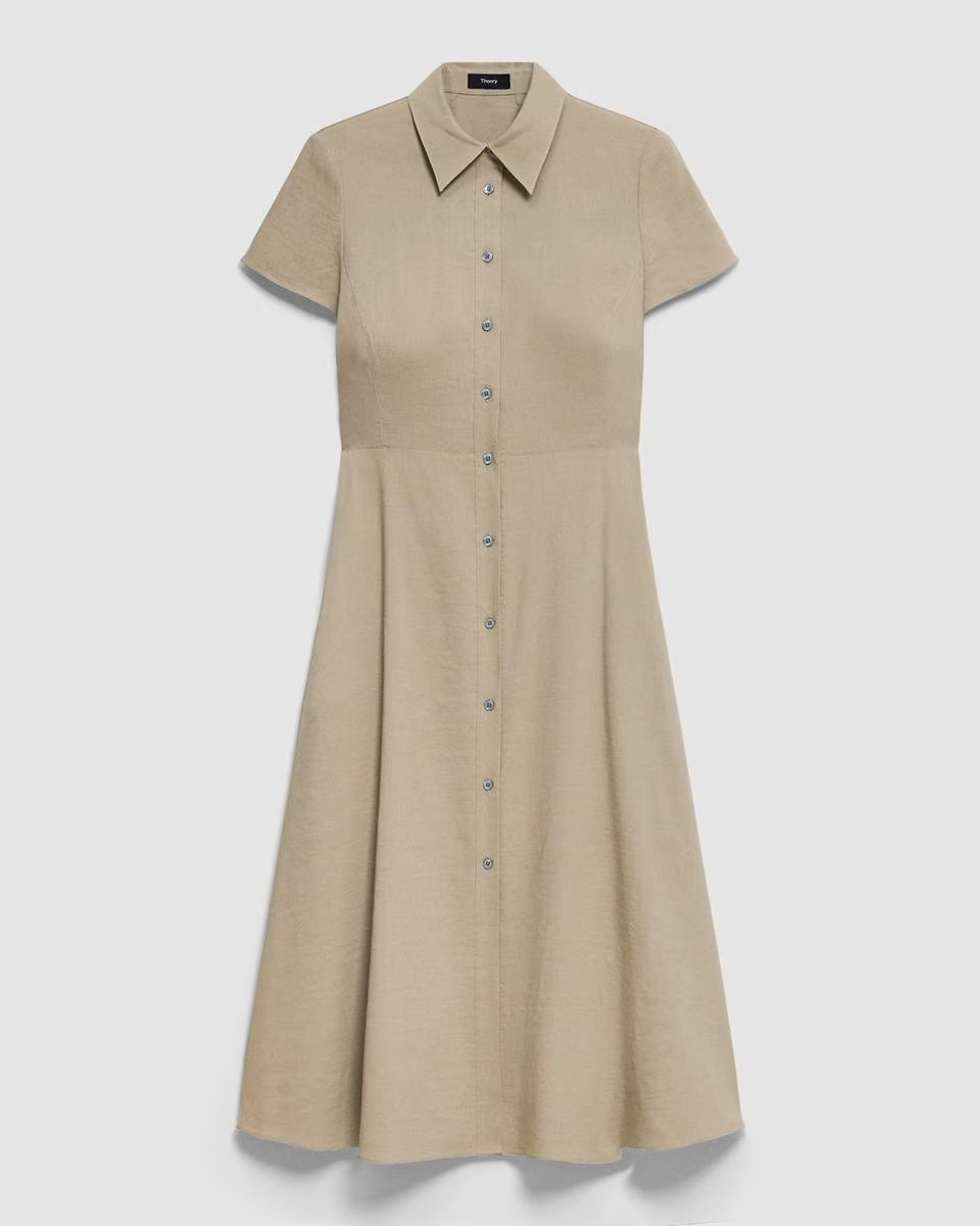 Midi Shirt Dress in Good Linen