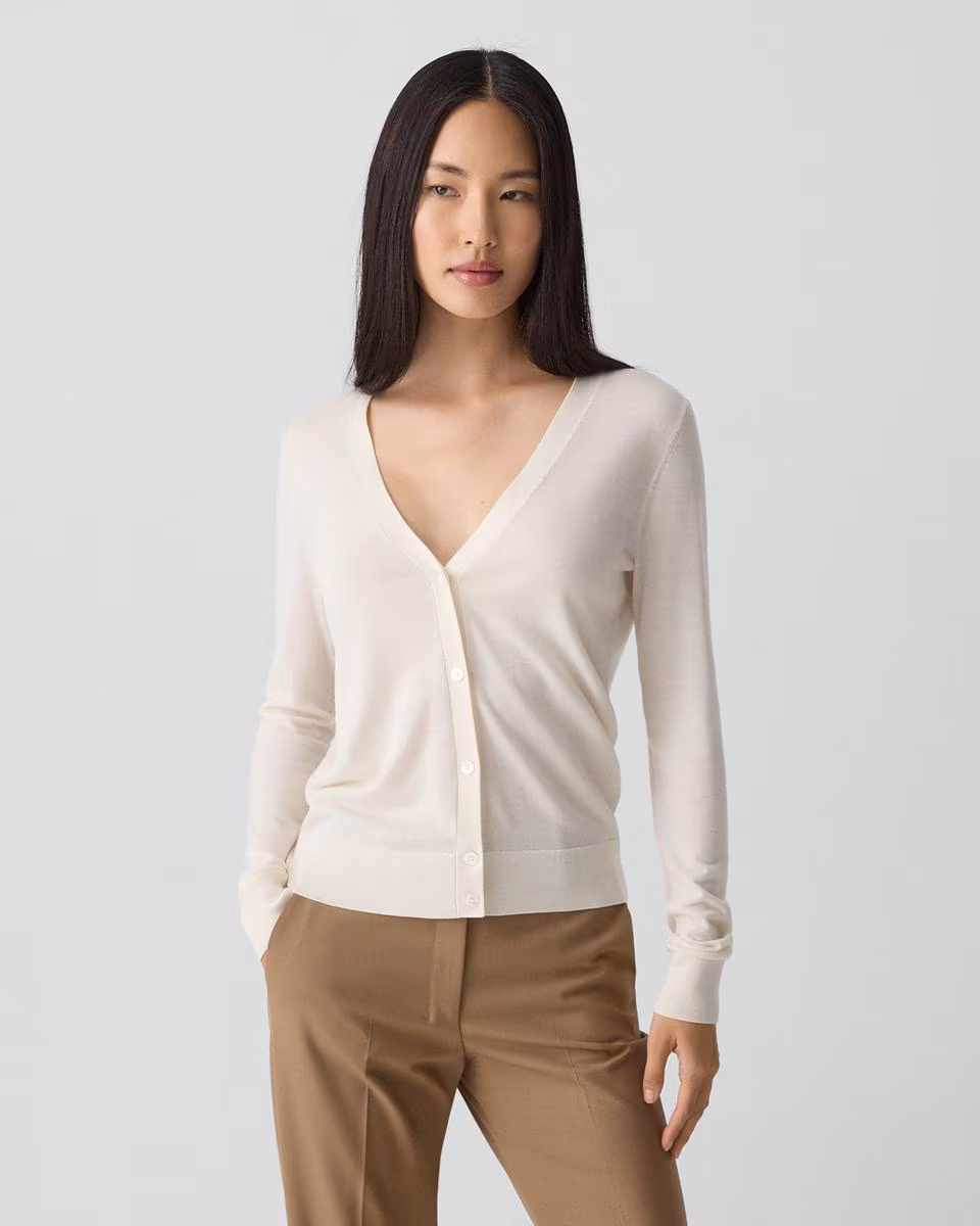 V-Neck Cardigan in Regal Wool