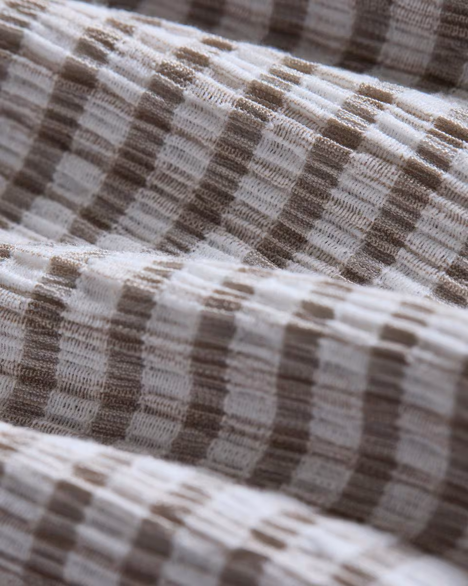 Cap Sleeve Top in Crinkle Check