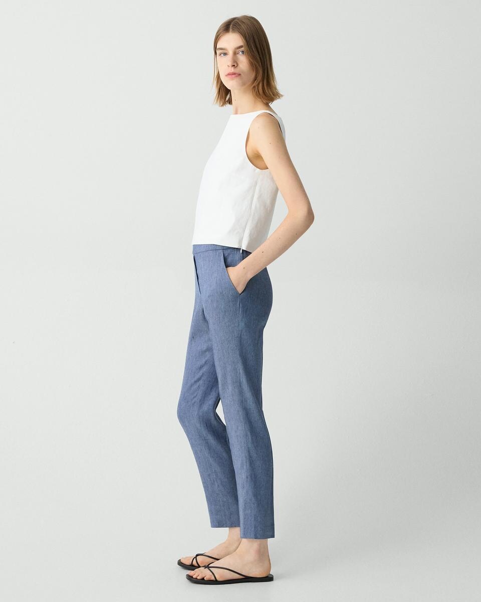 Treeca Pull-On Pant in Fluid Linen