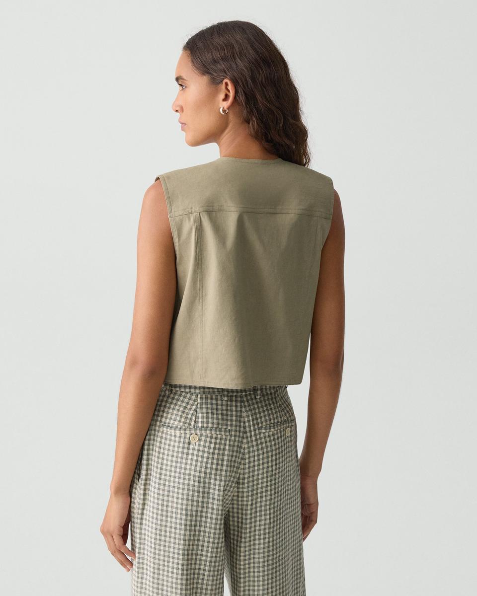 Trucker Vest in Good Linen