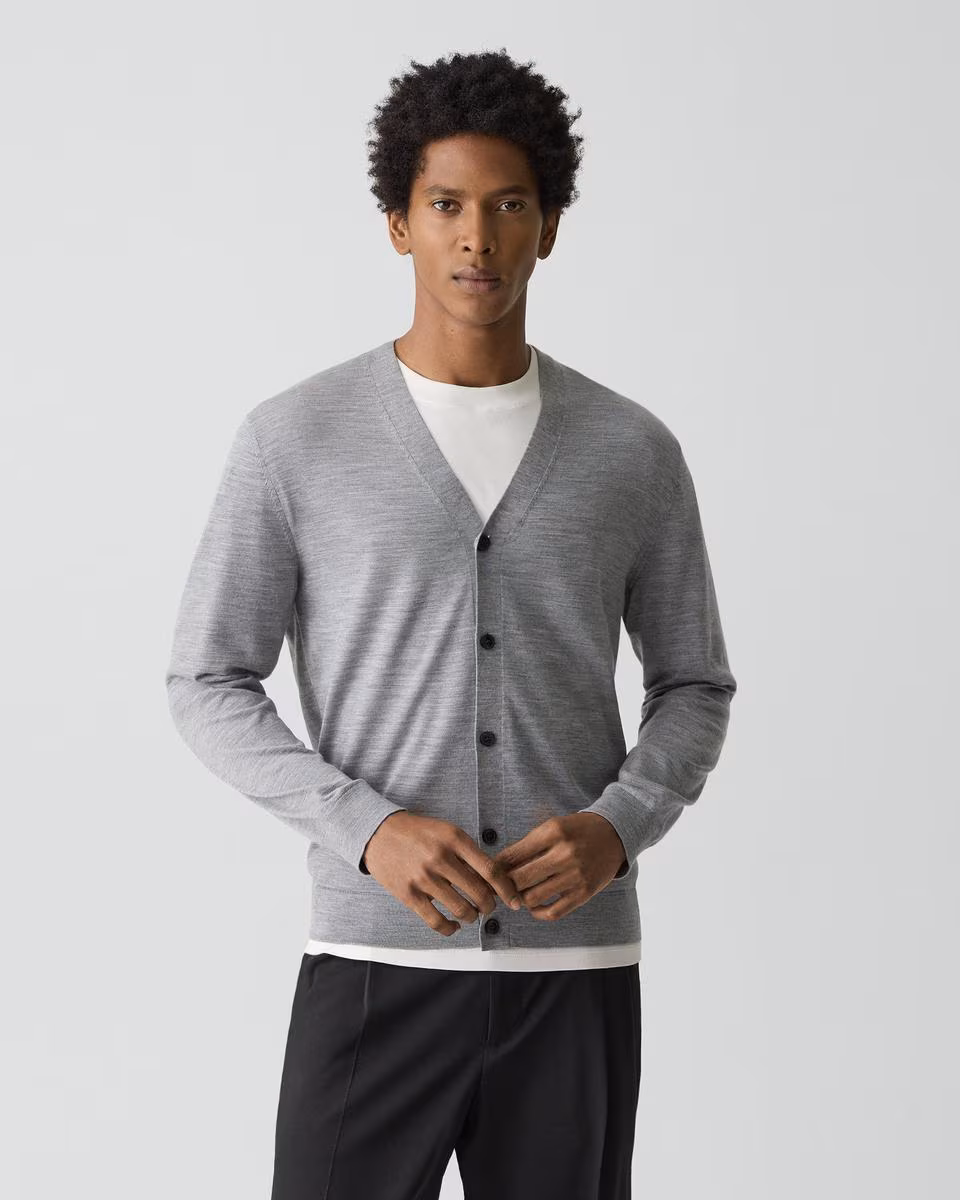 V-Neck Cardigan in Regal Wool
