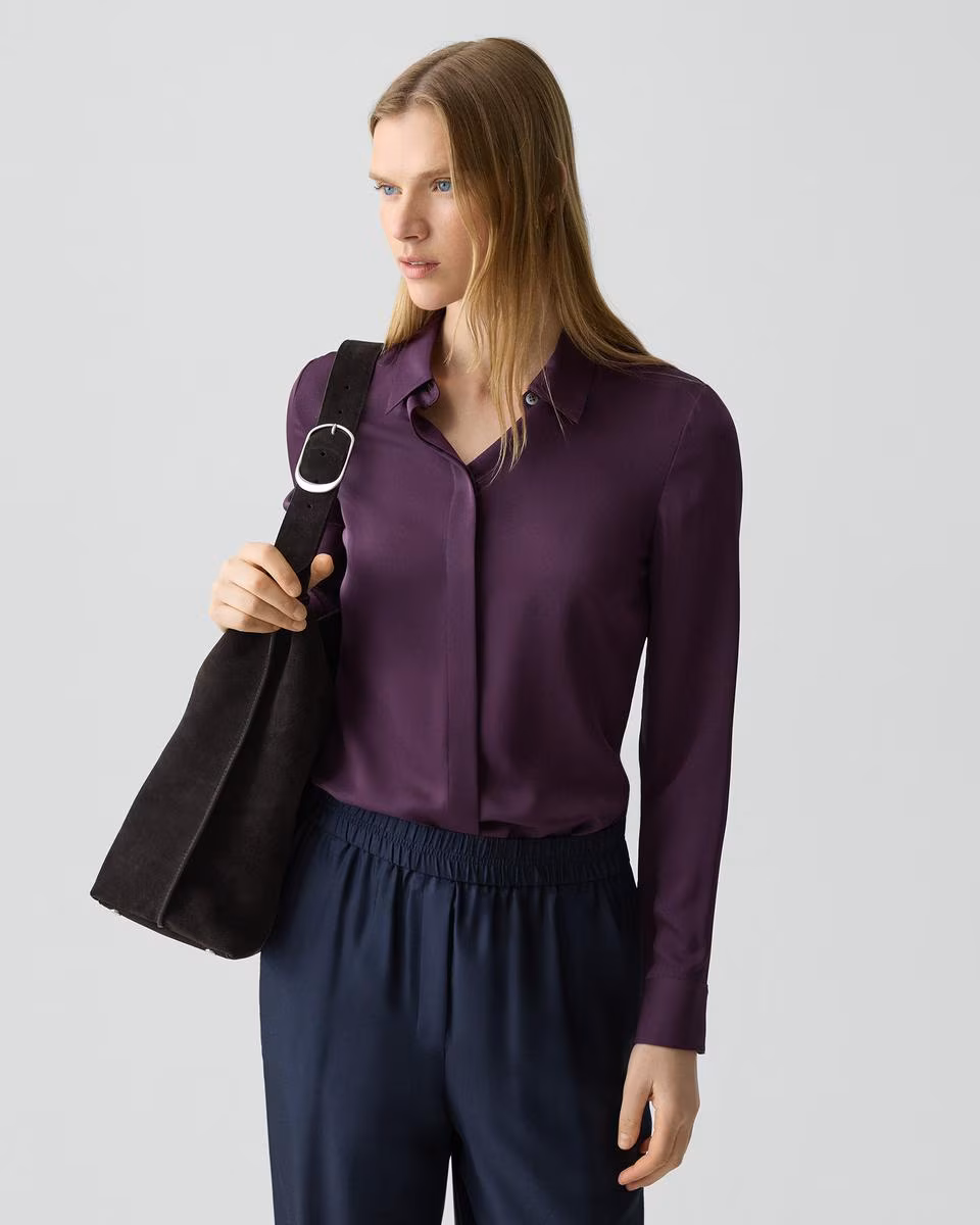 Fitted Shirt in Silk Georgette