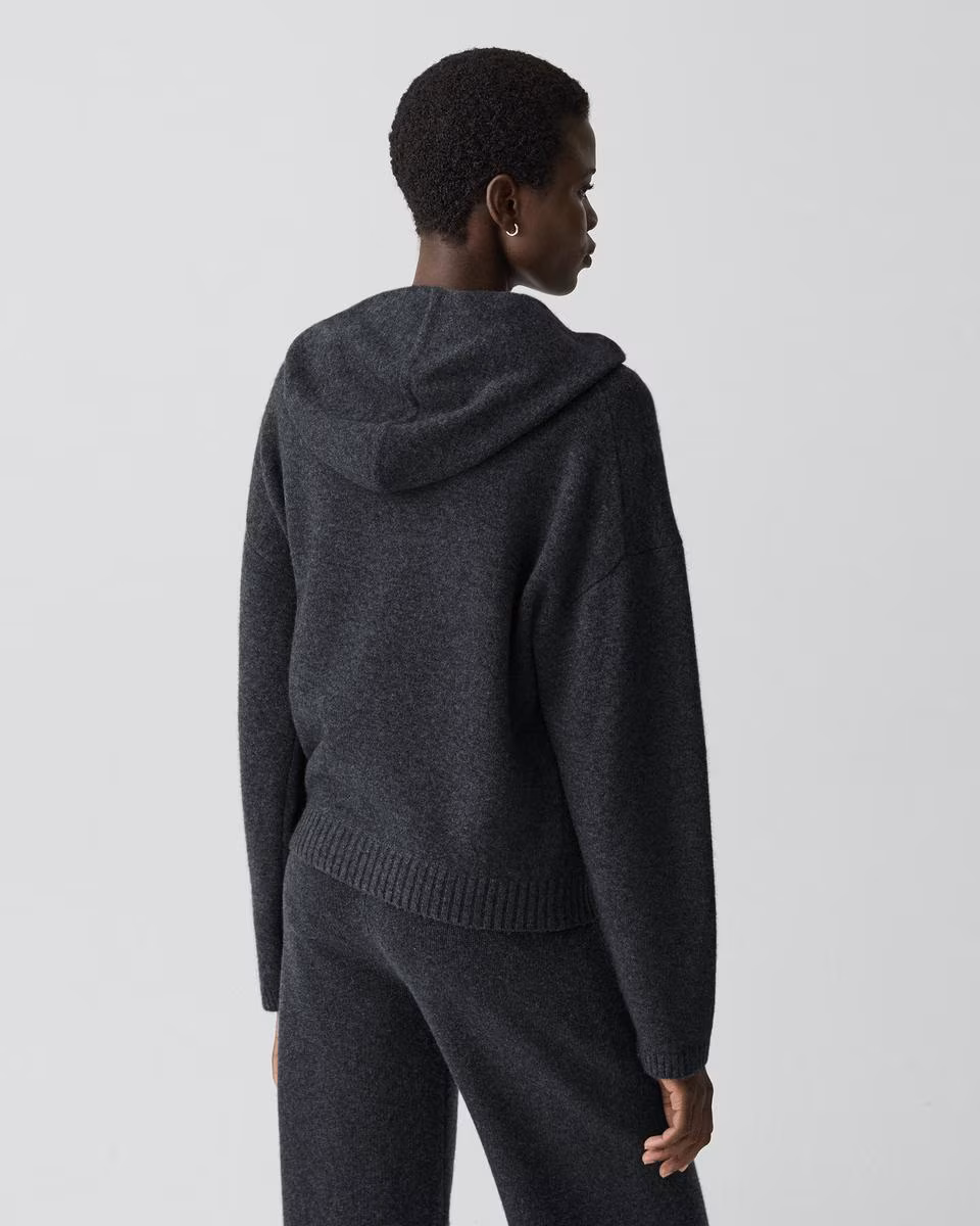 Oversized Hoodie in Felted Wool-Cashmere