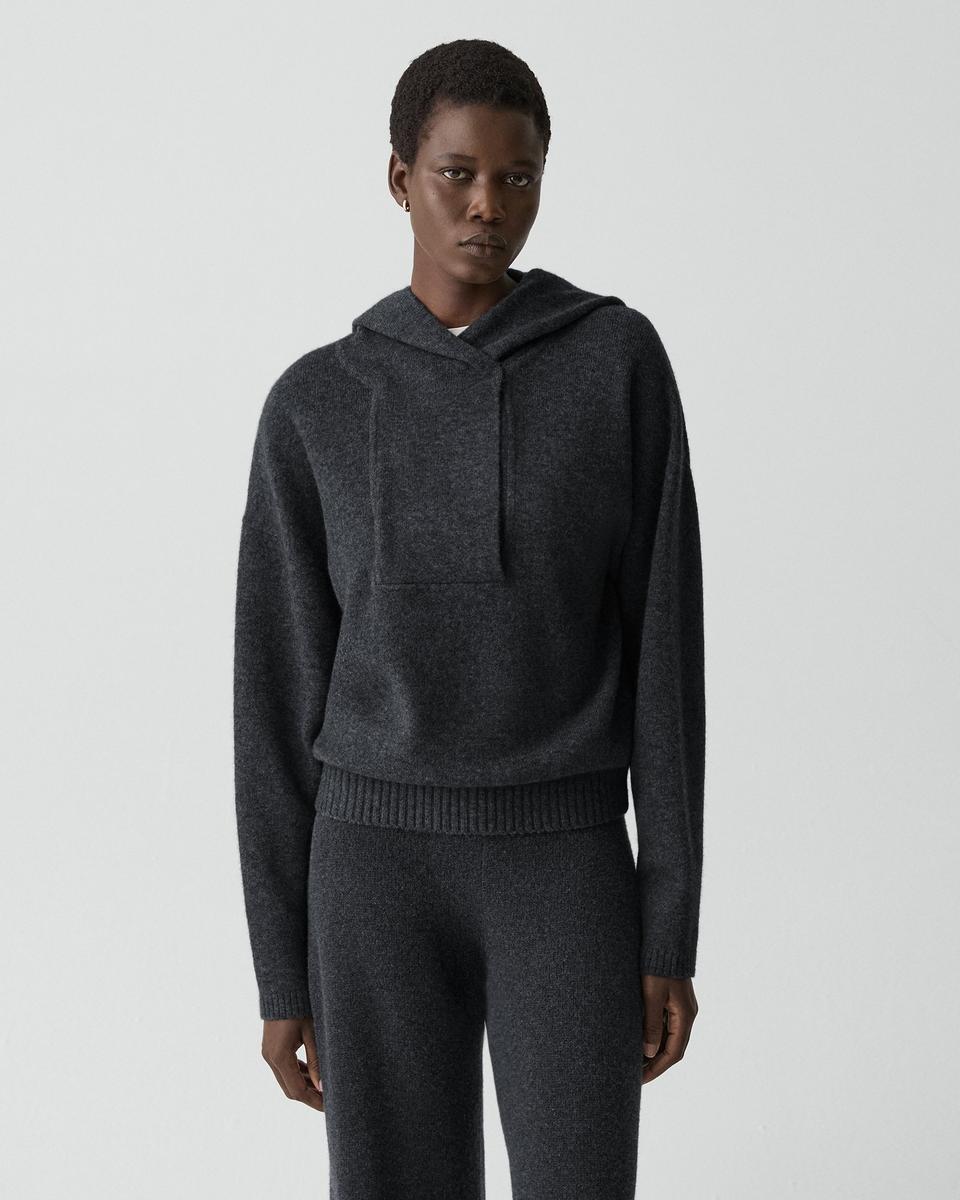 Oversized Hoodie in Felted Wool-Cashmere