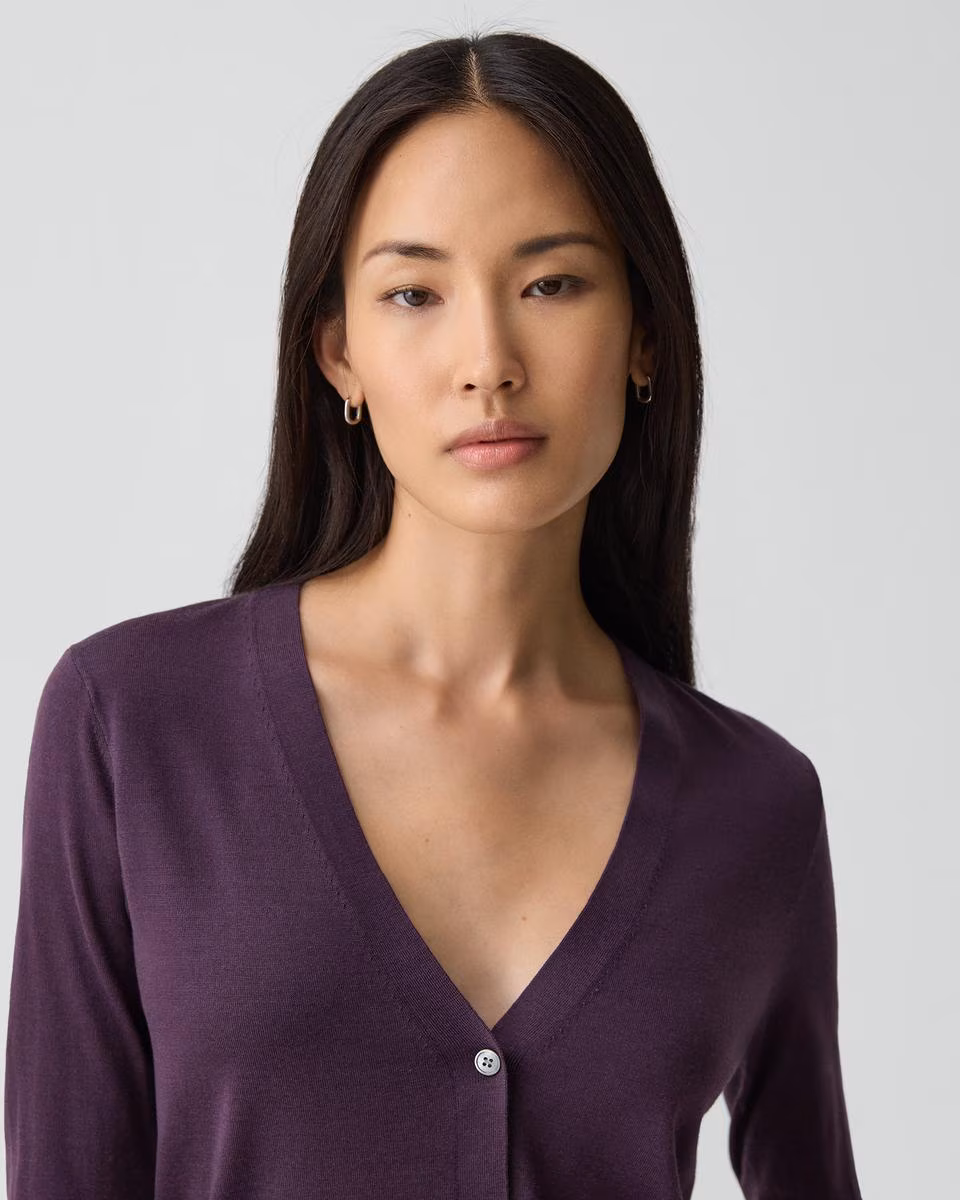 V-Neck Cardigan in Regal Wool