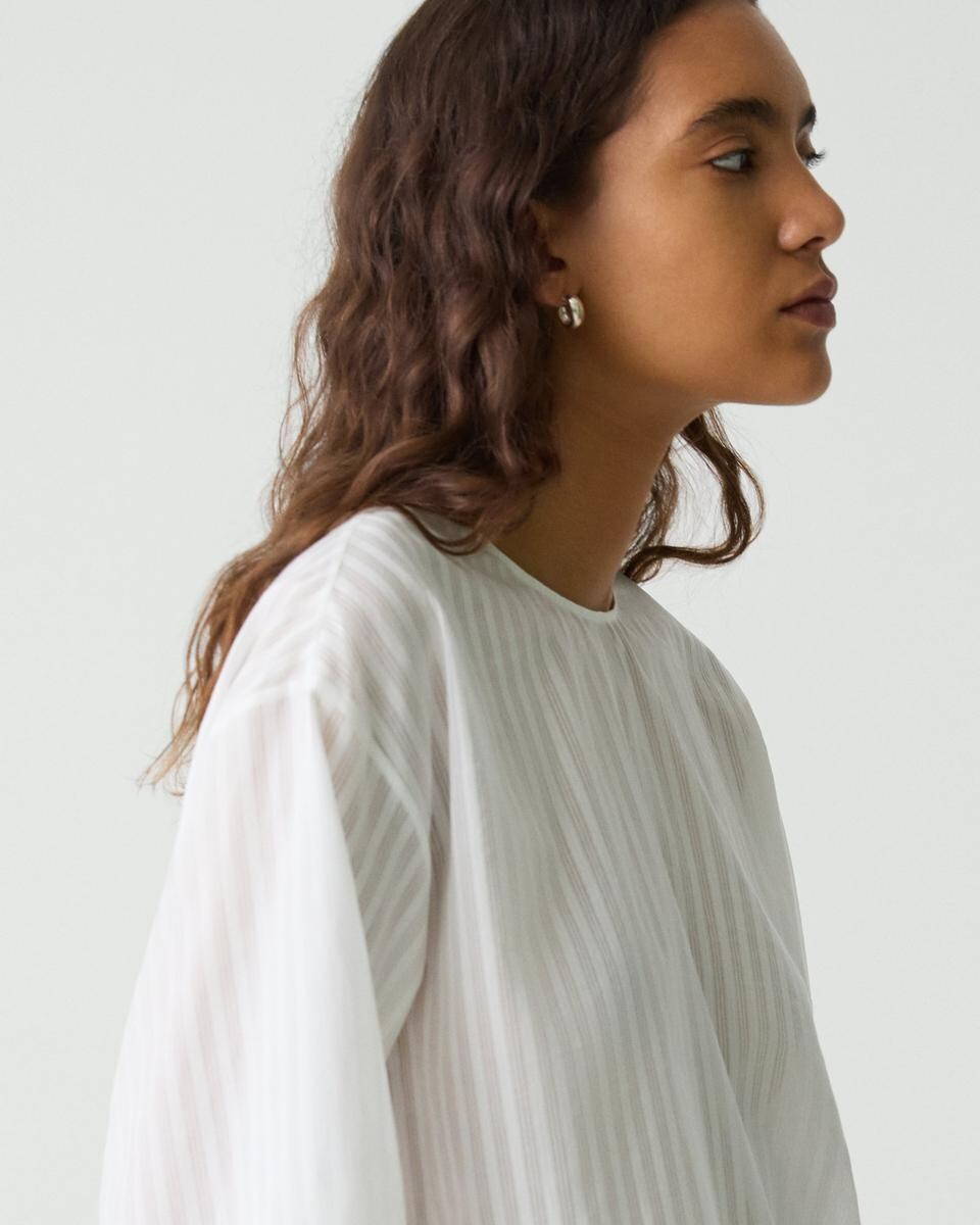 Boxy Tee in Linear Cotton