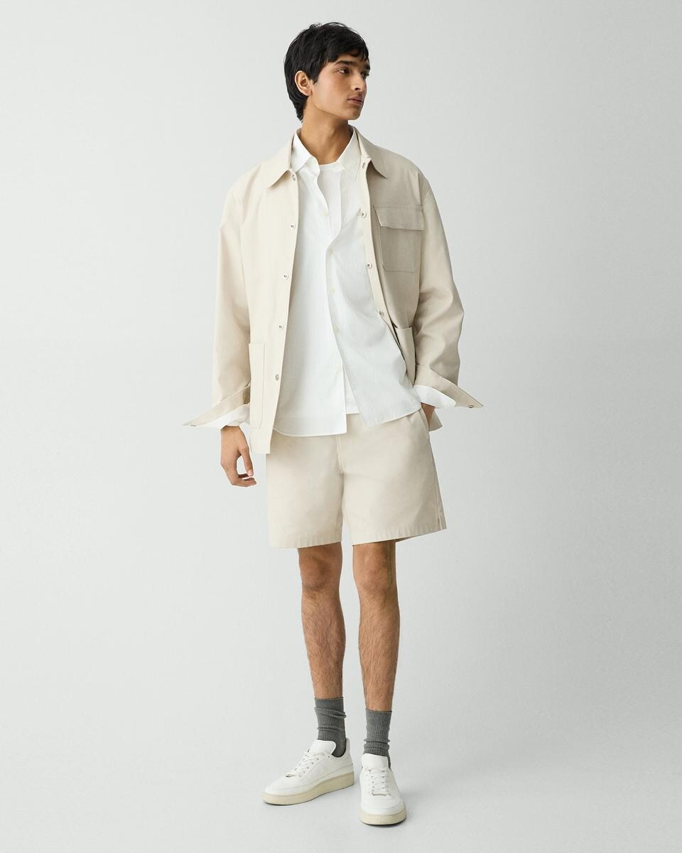 Utility Coat in Stretch Cotton Canvas