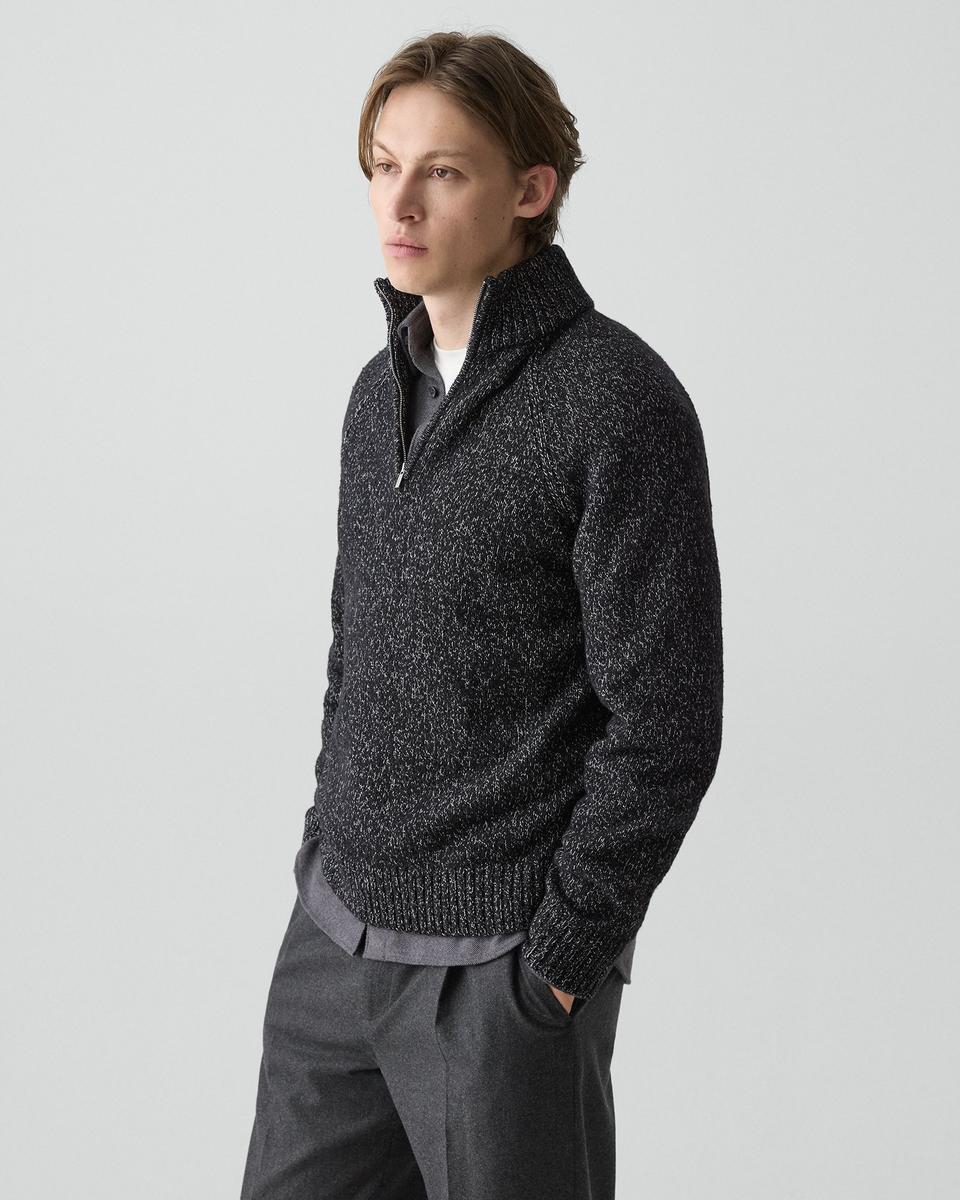 Quarter-Zip Sweater in Wool-Blend Twist