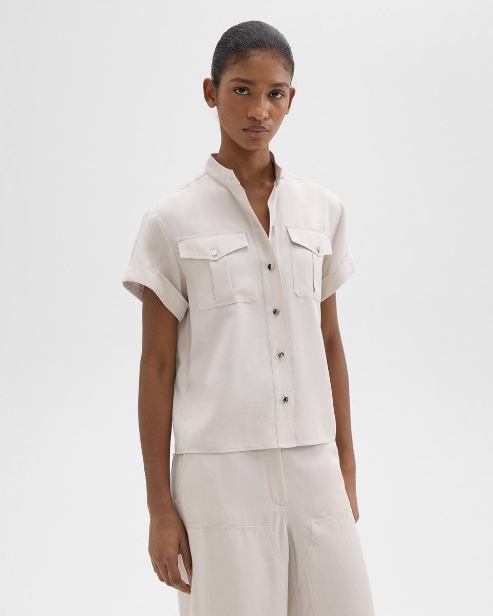 Military Shirt in Fluid Twill