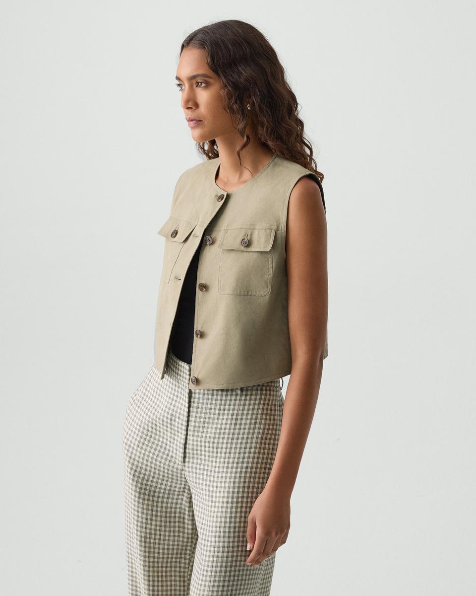 Trucker Vest in Good Linen