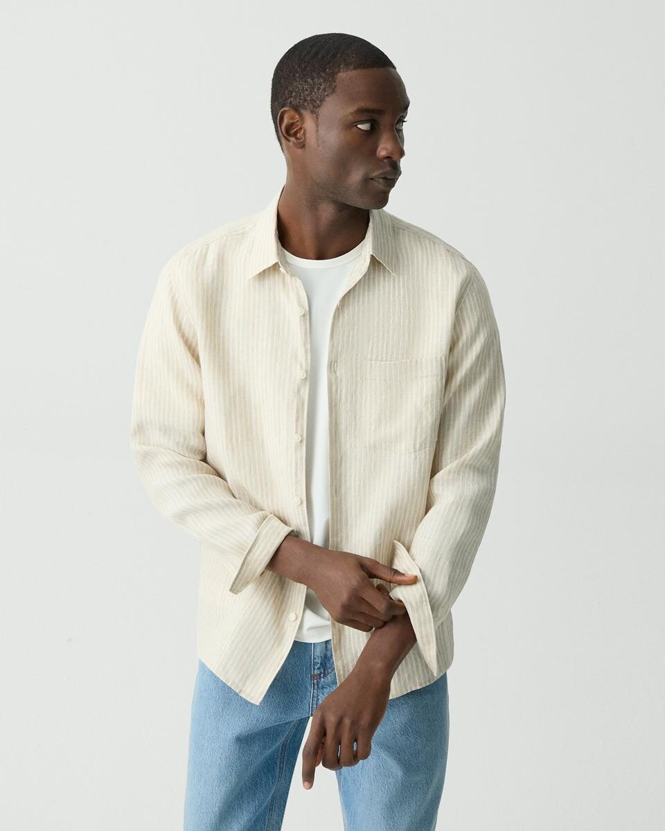 Irving Shirt in Striped Linen
