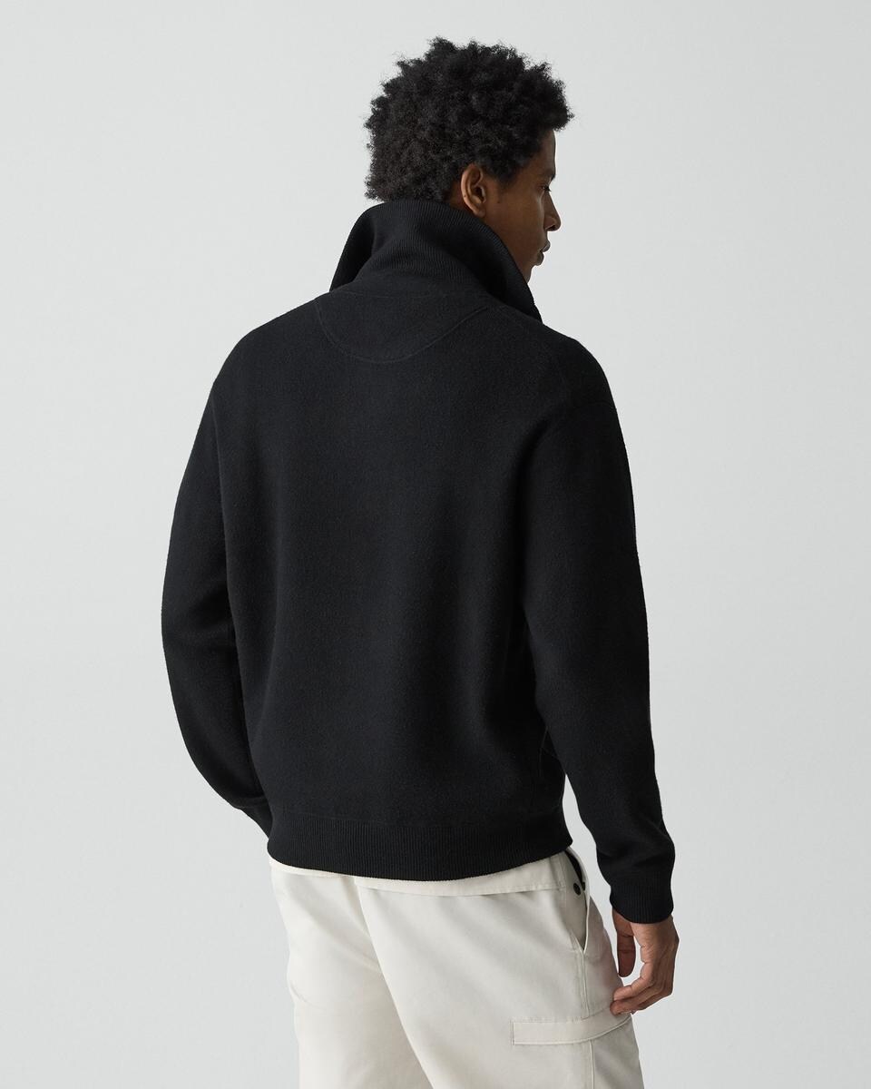 Relaxed Quarter-Zip Sweatshirt in Wool Bilen