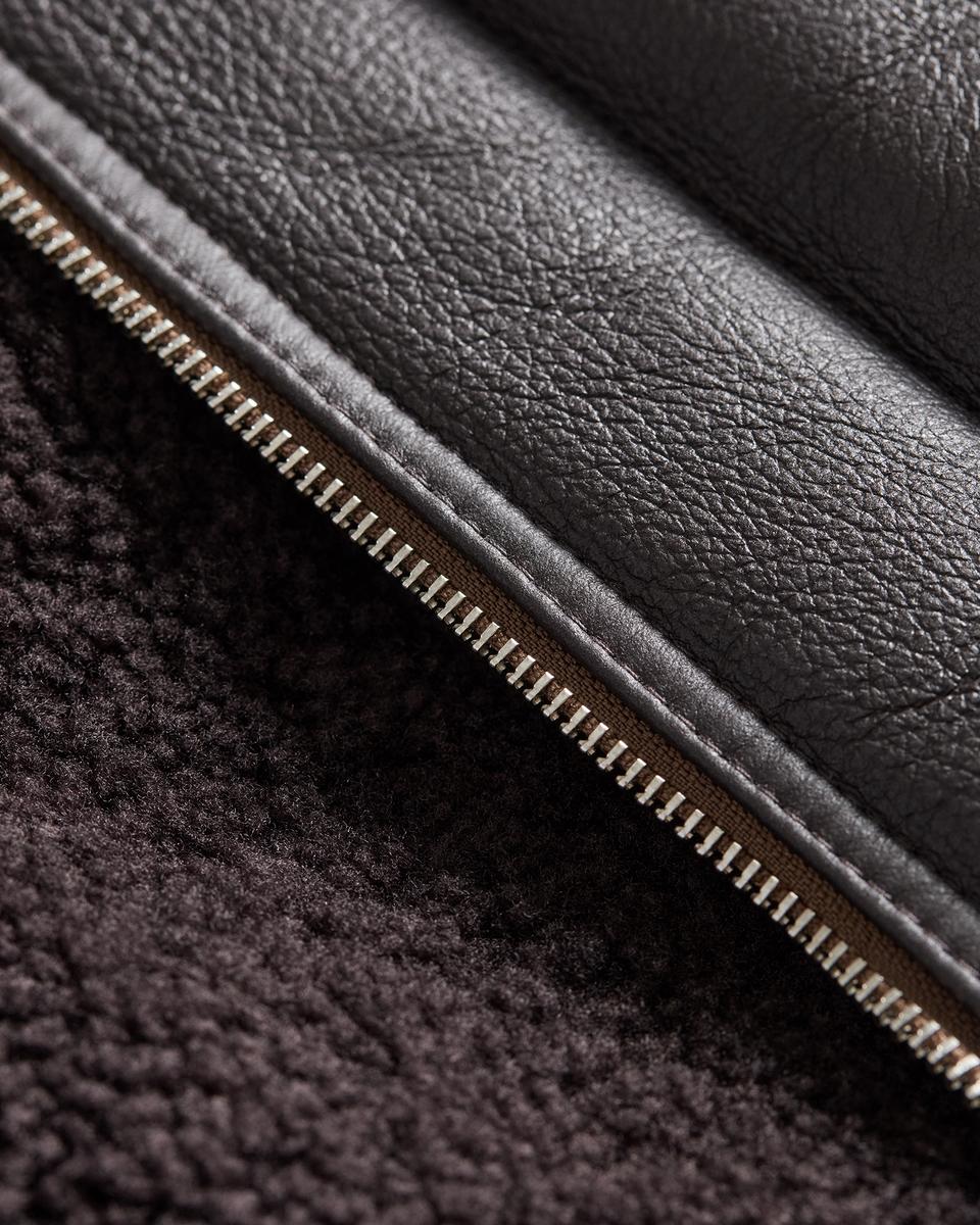 Reversible Cocoon Coat in Shearling