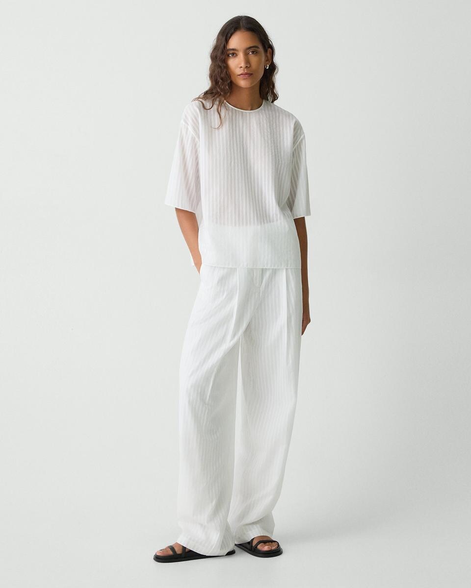 Boxy Tee in Linear Cotton