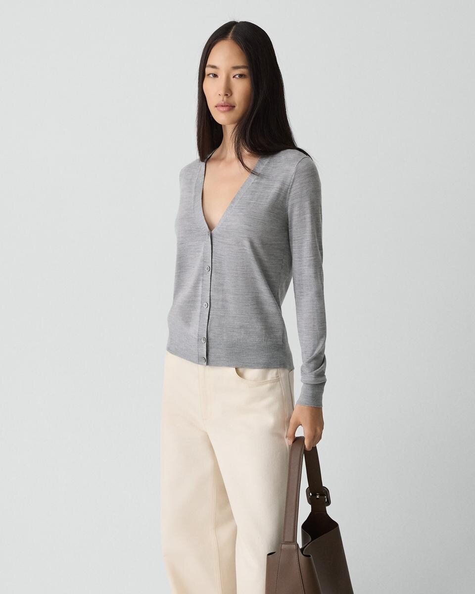 V-Neck Cardigan in Regal Wool