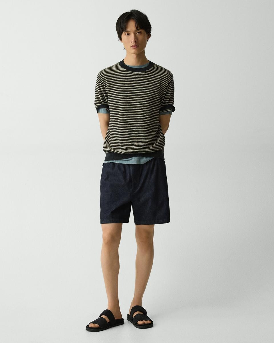 Striped Tee in Pacific Linen