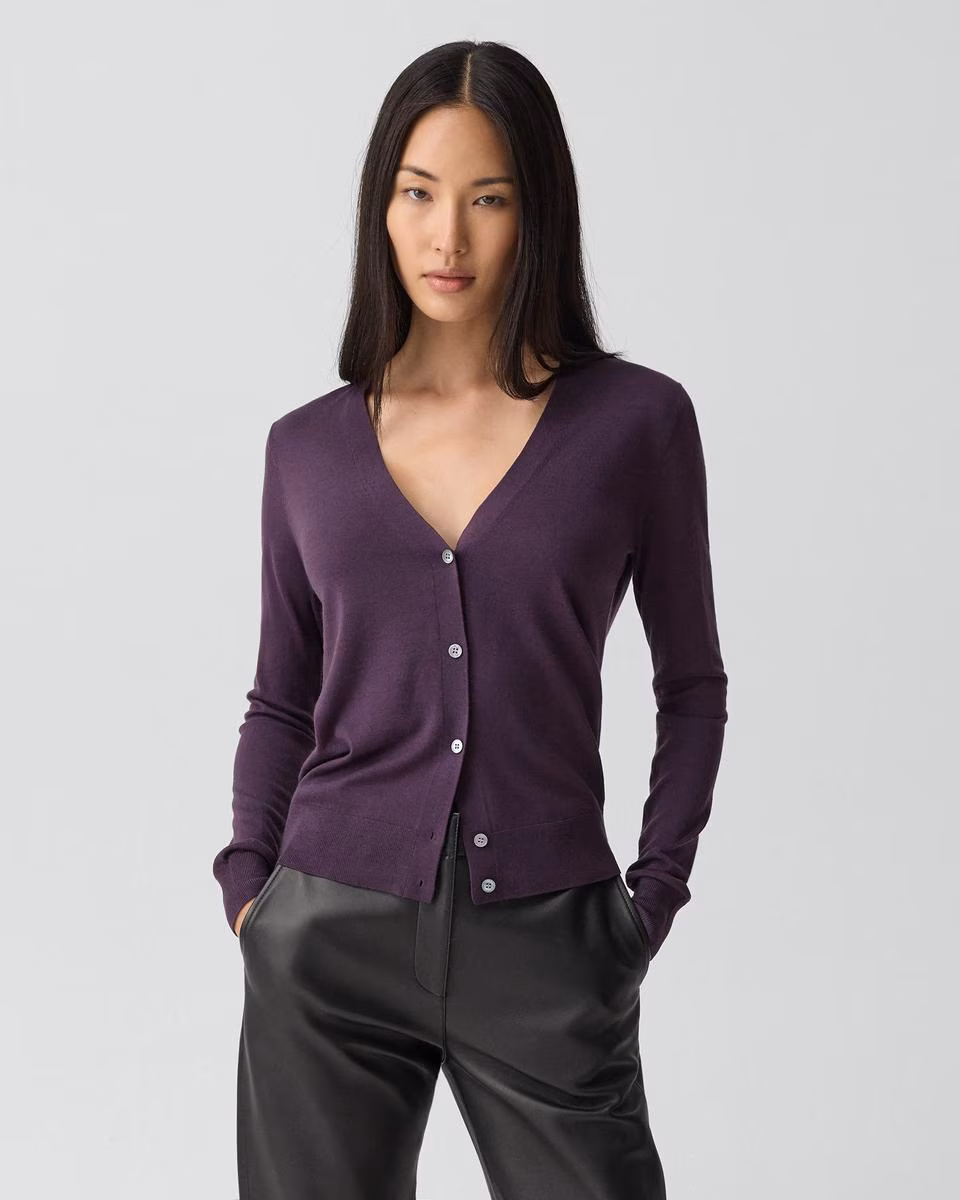 V-Neck Cardigan in Regal Wool