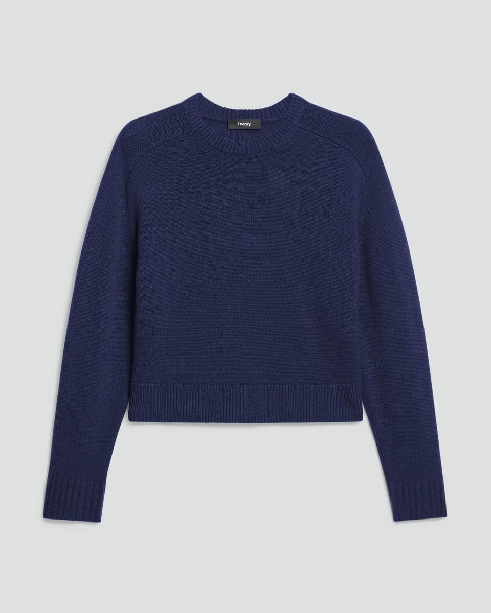 Cropped Crewneck Sweater in Cashmere