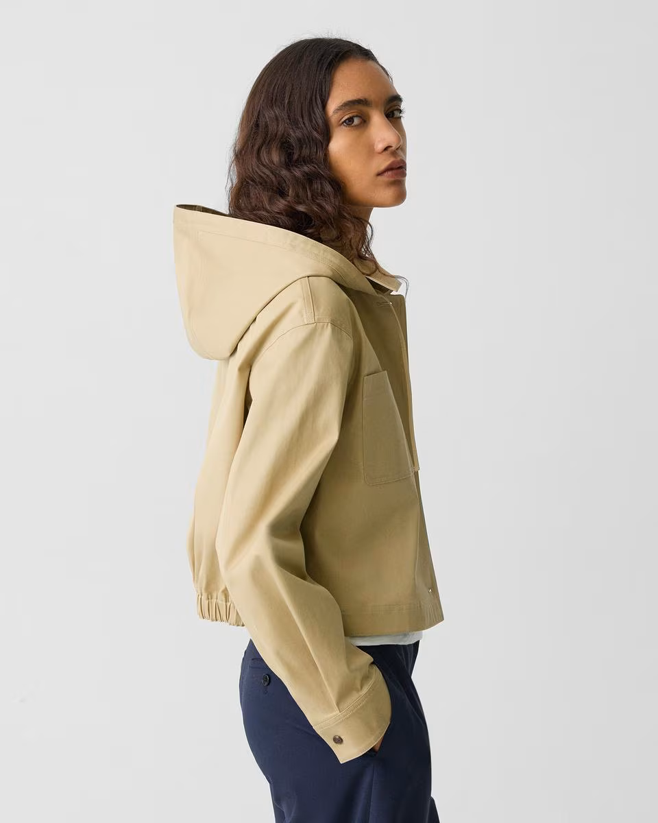 Hooded Jacket in Cotton Chino