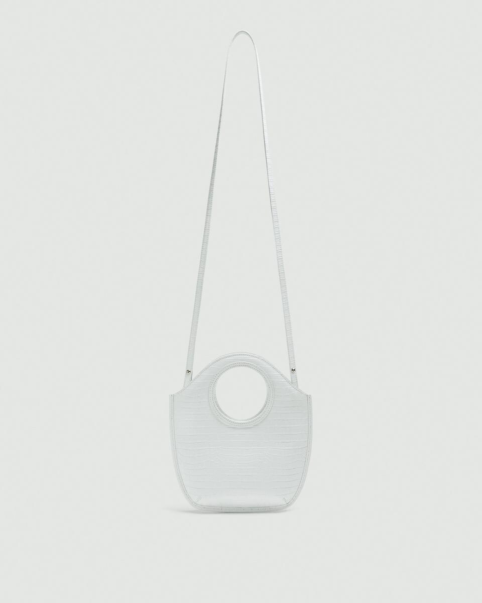 Mini Circle Bag in Embossed Leather