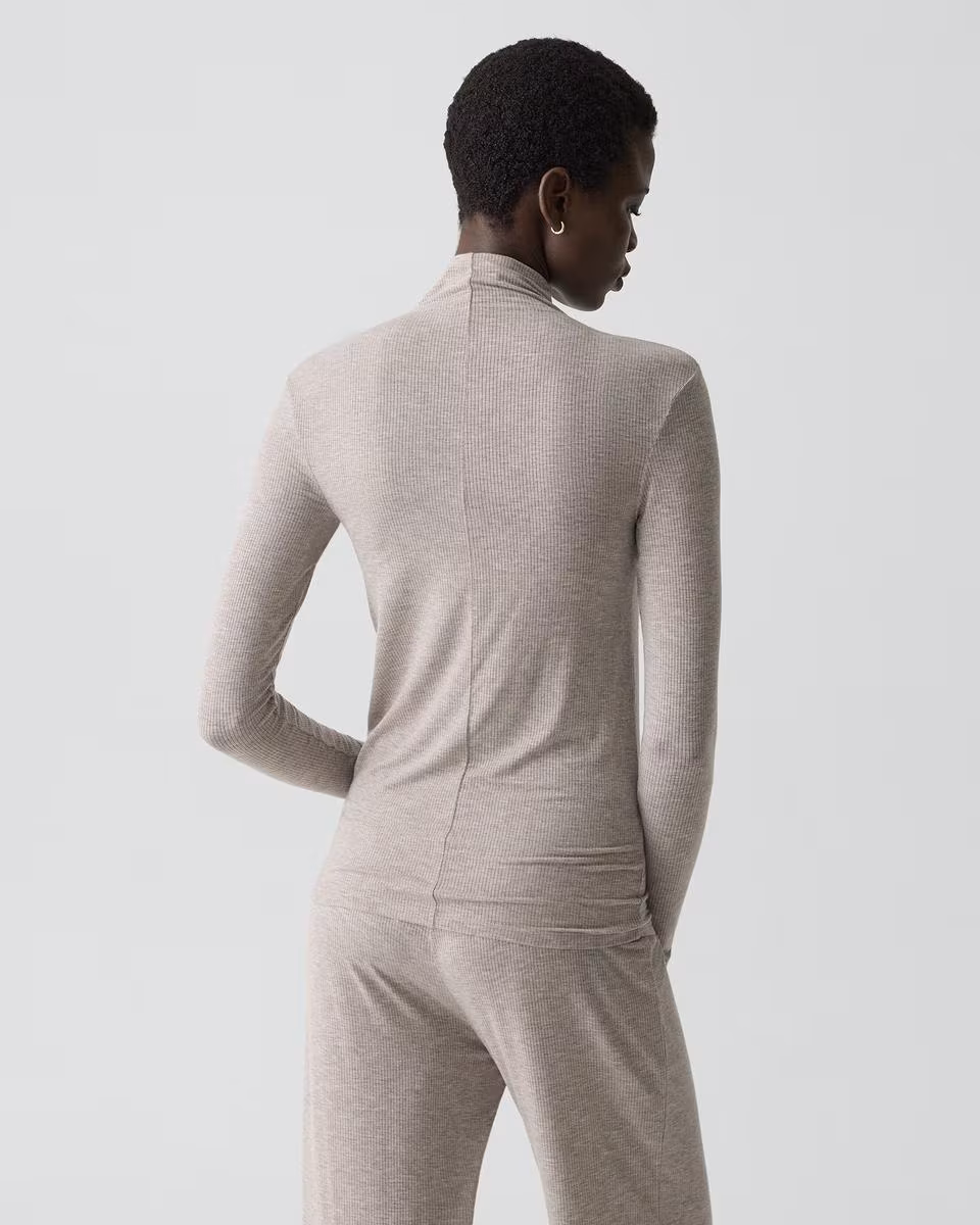 Mock Neck Top in Lounge Rib