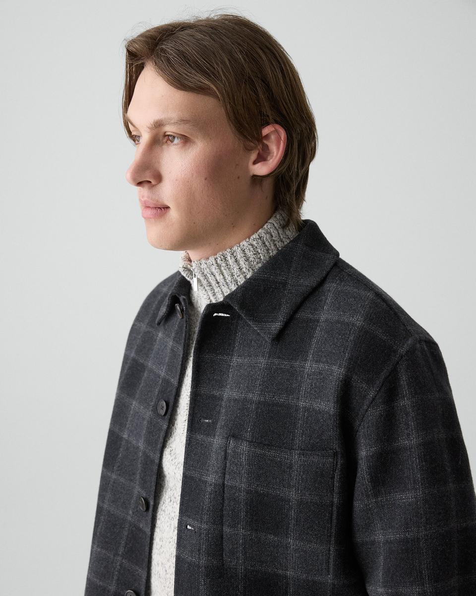 Overshirt in Checked Double-Face Wool-Cashmere
