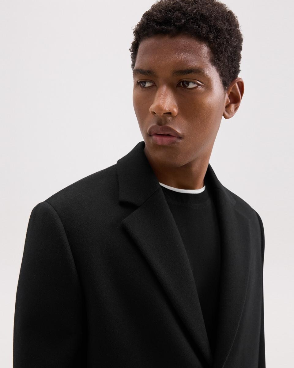 Topcoat in Recycled Wool-Blend Melton