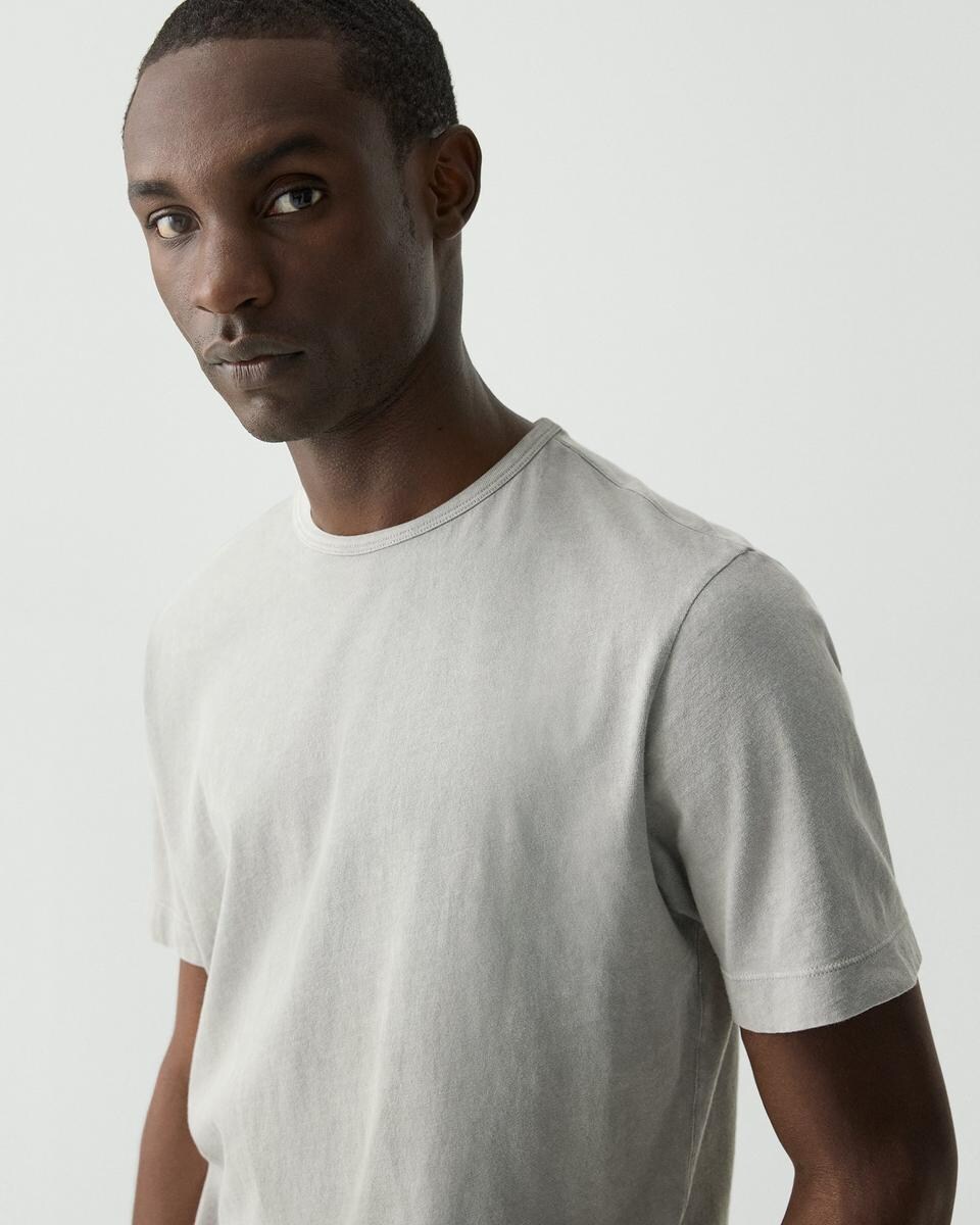 Ribbed Crewneck Tee in Fade Jersey